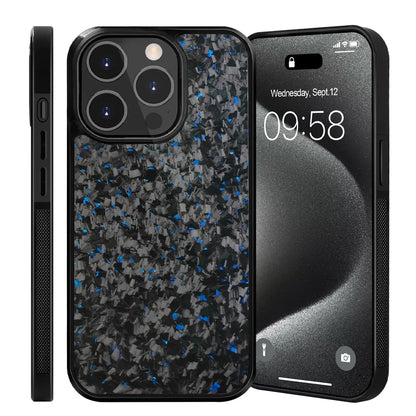 Luxury Gloss Real Carbon Fiber Armor Shockproof Cover for iPhone Case Wireless Charge Forged fiber Cover