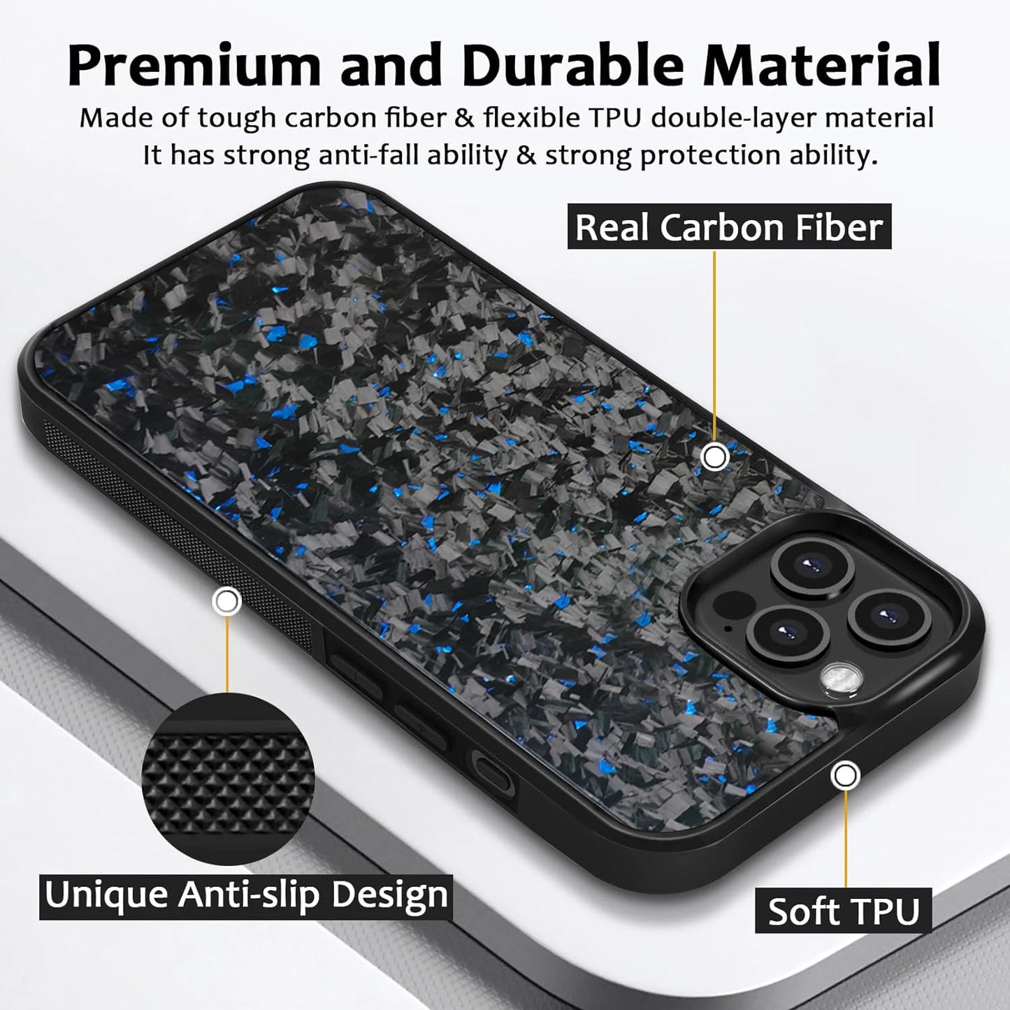 Luxury Gloss Real Carbon Fiber Armor Shockproof Cover for iPhone Case Wireless Charge Forged fiber Cover