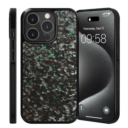 Luxury Gloss Real Carbon Fiber Armor Shockproof Cover for iPhone Case Wireless Charge Forged fiber Cover