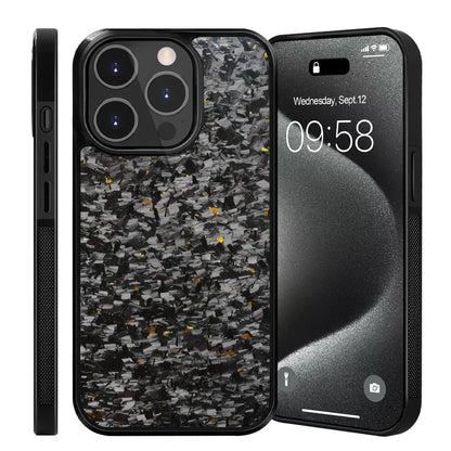 Luxury Gloss Real Carbon Fiber Armor Shockproof Cover for iPhone Case Wireless Charge Forged fiber Cover